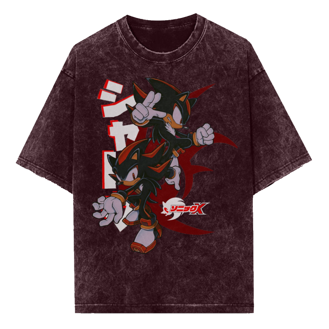 Shadow the Hedgehog Acid wash Oversized T-shirt